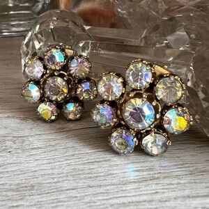 Weiss NY AB clip earrings- vintage